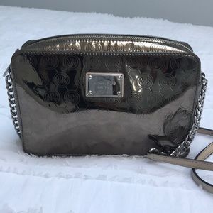 Michael Kors gun metal crossbody purse